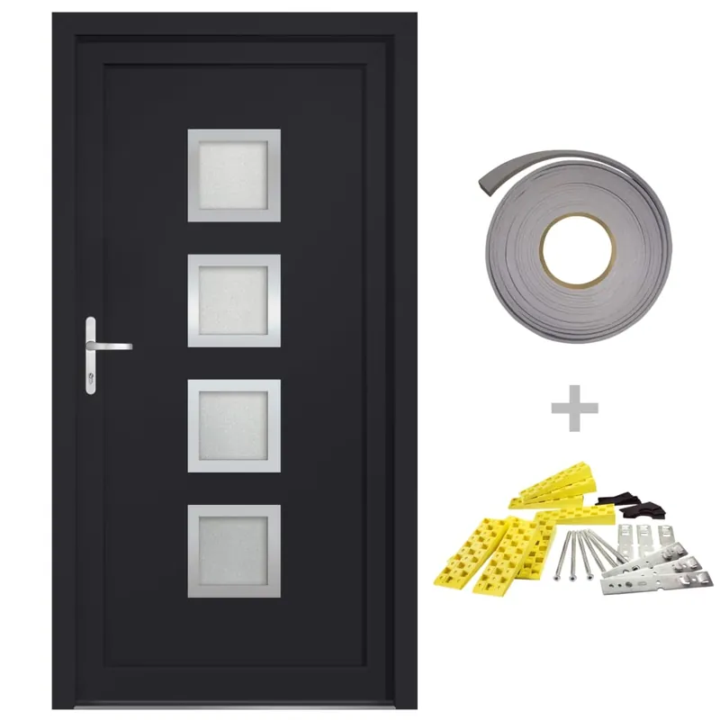 vidaXL Porta Ingresso Antracite 88x200 cm in PVC Koop Vandaag