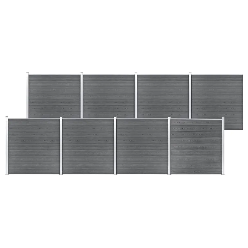 vidaXL Pannello di Recinzione in WPC 1391x186 cm Grigio Goedkoop