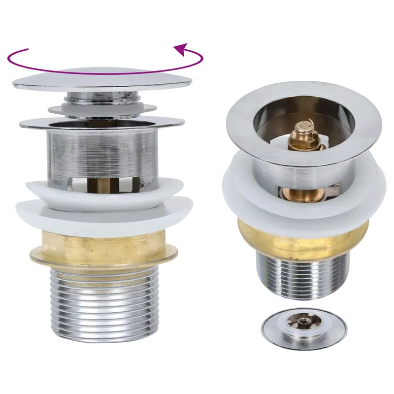 Meest Verkocht vidaXL Scarico a Pressione Senza Troppopieno Argento 6,4x6,4x9,1 cm