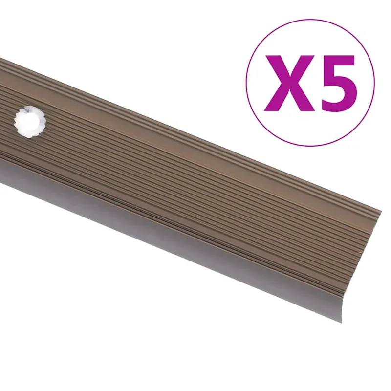 Fabrieksprijs vidaXL Profili a L per Gradini 5 pz in Alluminio 90 cm Marrone