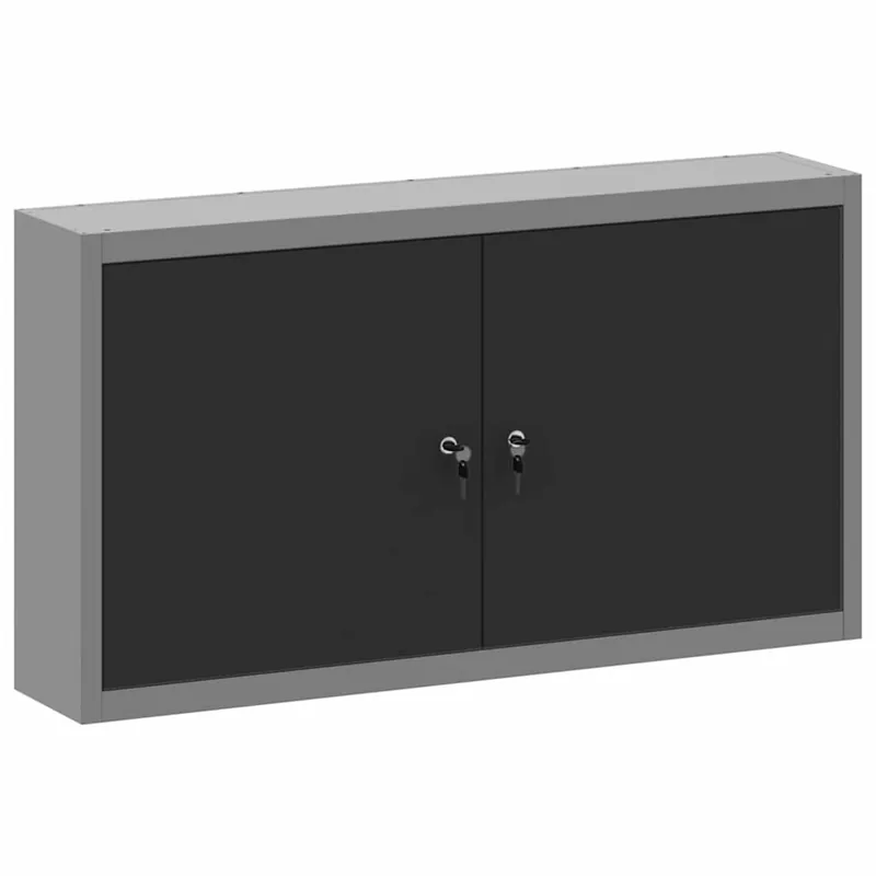 vidaXL Mobile per attrezzi con blocco Nero e Grigio 100 x 20 x 55 cm Snelle Levering