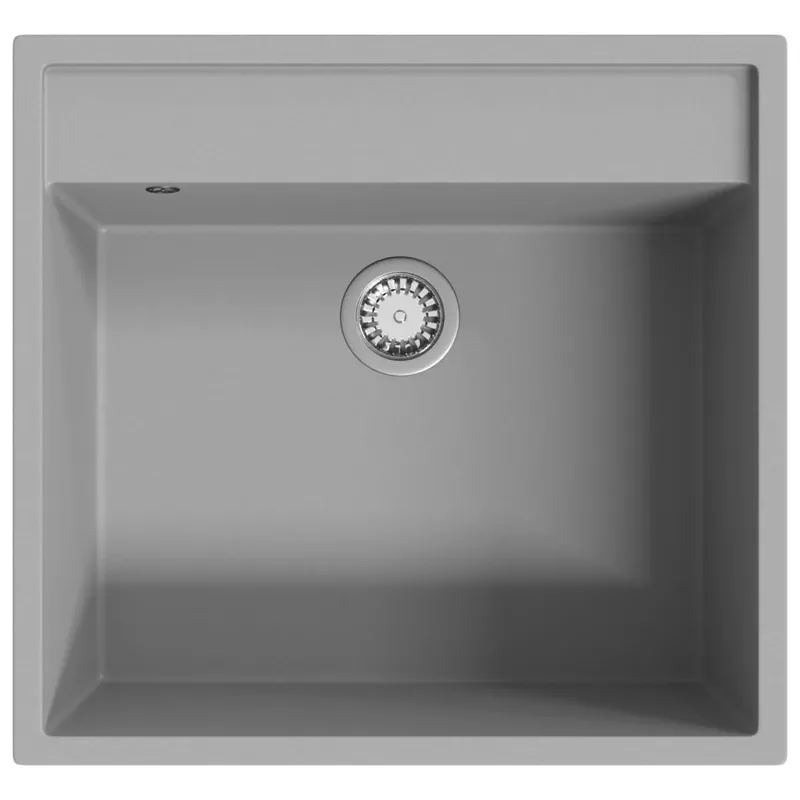 Veilige Betaling vidaXL Lavello da Cucina con Foro Troppopieno Grigio in Granito