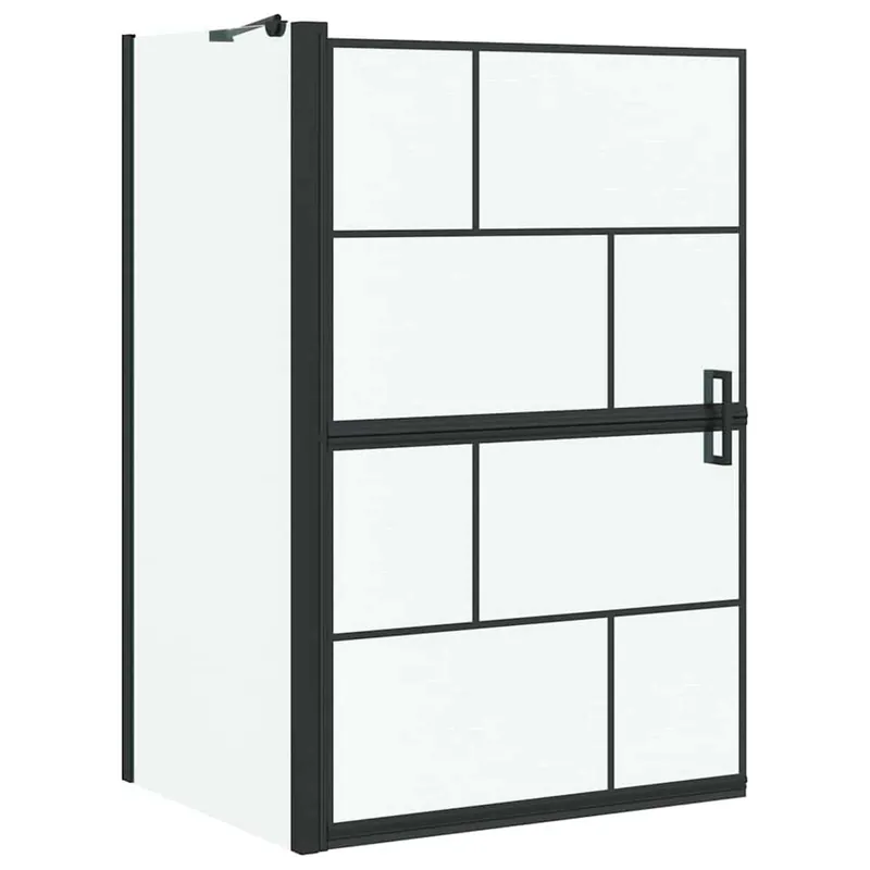 vidaXL Schermo per Bagno e Doccia Nero e trasparente 80 x 68 x 128 cm Rechtstreeks Van De Fabrikant