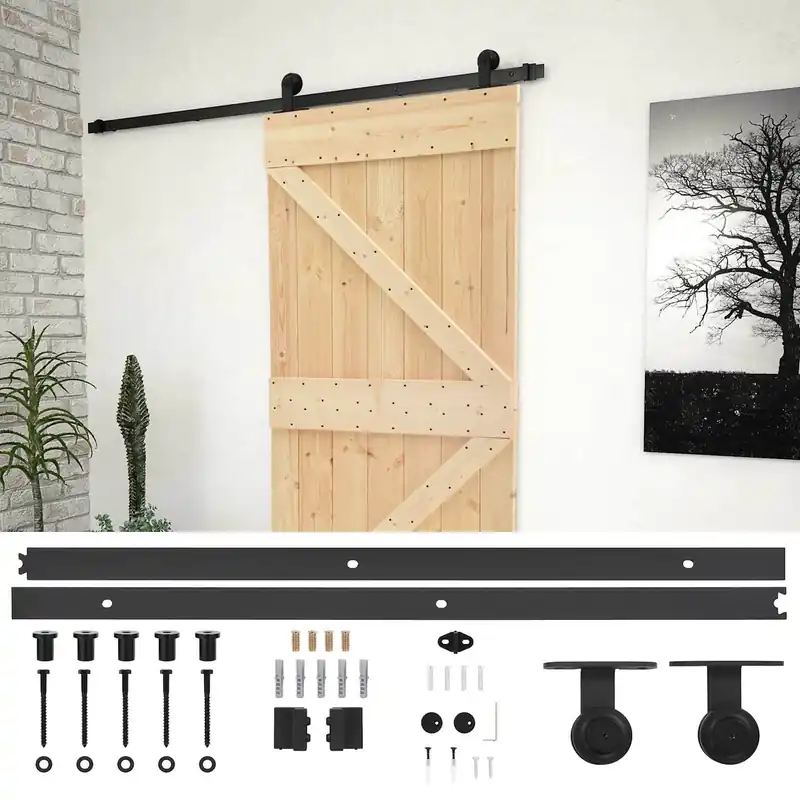 vidaXL Porta scorrevole Naturale e Nero 80 x 210 cm Laatste Kans