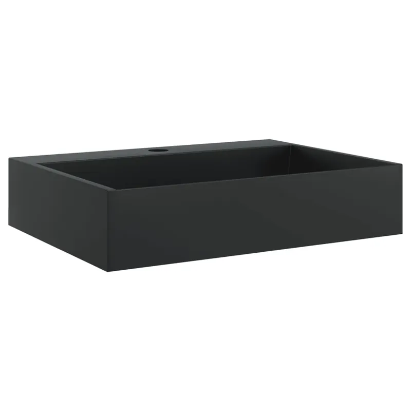 Speciale Aanbieding vidaXL Lavandino 50x38x11 cm Blocco in Marmo/Minerale Nero Opaco