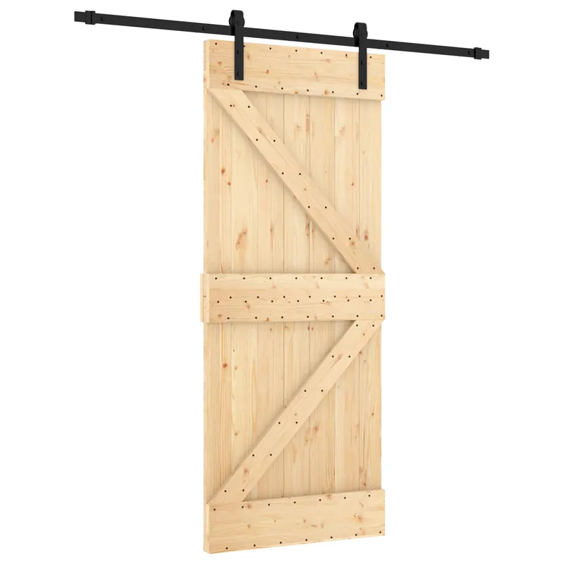 Hete Deal vidaXL Porta scorrevole Naturale e Nero 85 x 210 cm