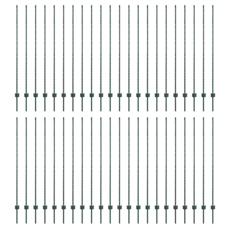 vidaXL Palo per recinzione interrato 44 pz Verde 200 cm Fabrieksprijs