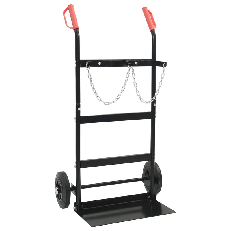 vidaXL Carrello Manuale Nero e Rosso 63 x 43,5 x 110 cm Acciaio Beste Prijs