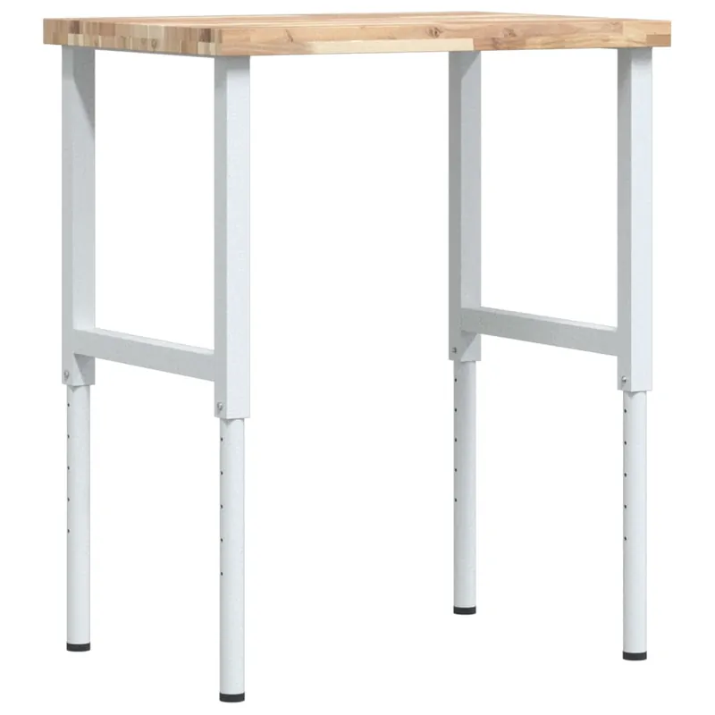 Express Levering vidaXL Banco Lavoro 80x60x(73-99,5) cm Legno di Faggio Rettangolare