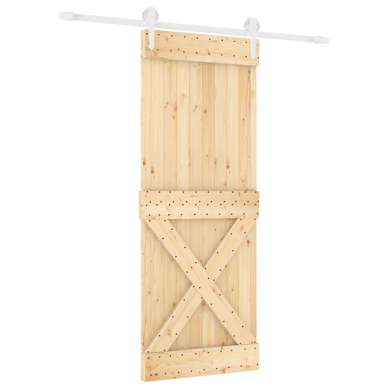 Hoge Kwaliteit vidaXL Porta scorrevole Naturale e Bianco 80 x 210 cm