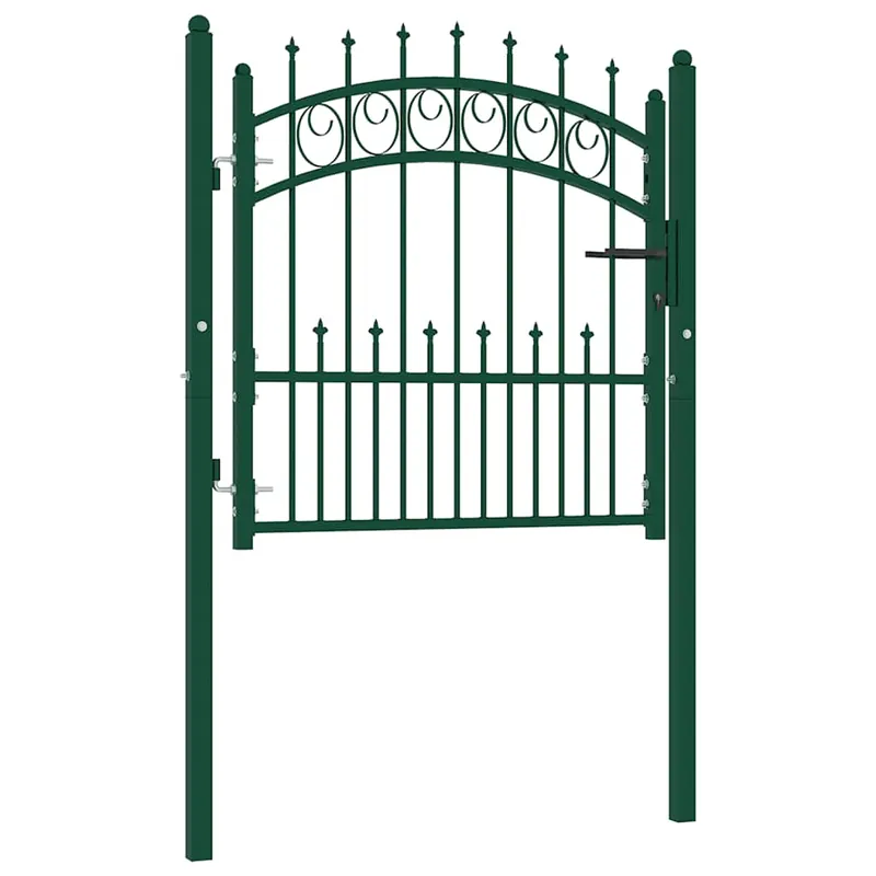 vidaXL Cancello per recinzione EMMEN con punte in acciaio 104x97 cm verde Aanbieding