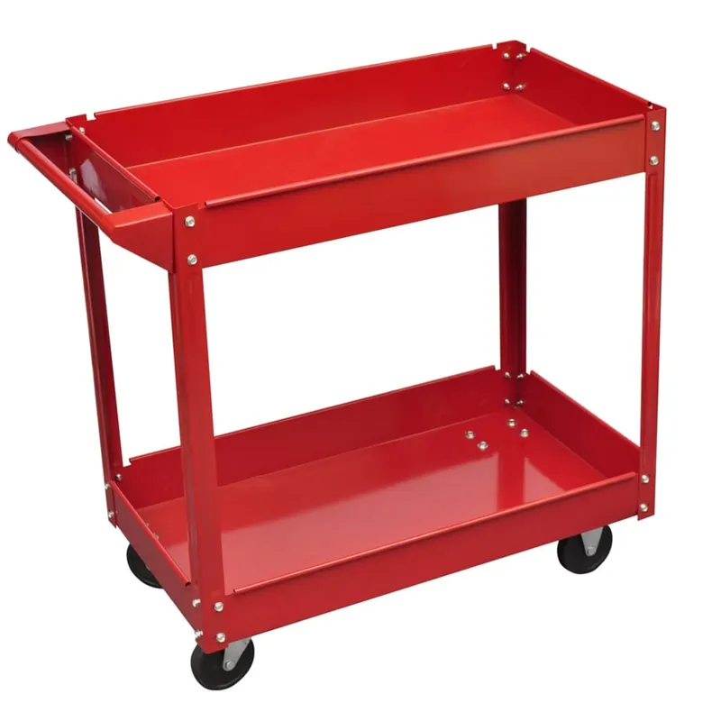 Snelle Levering vidaXL Carrello Portautensili da Officina 100 Kg Rosso