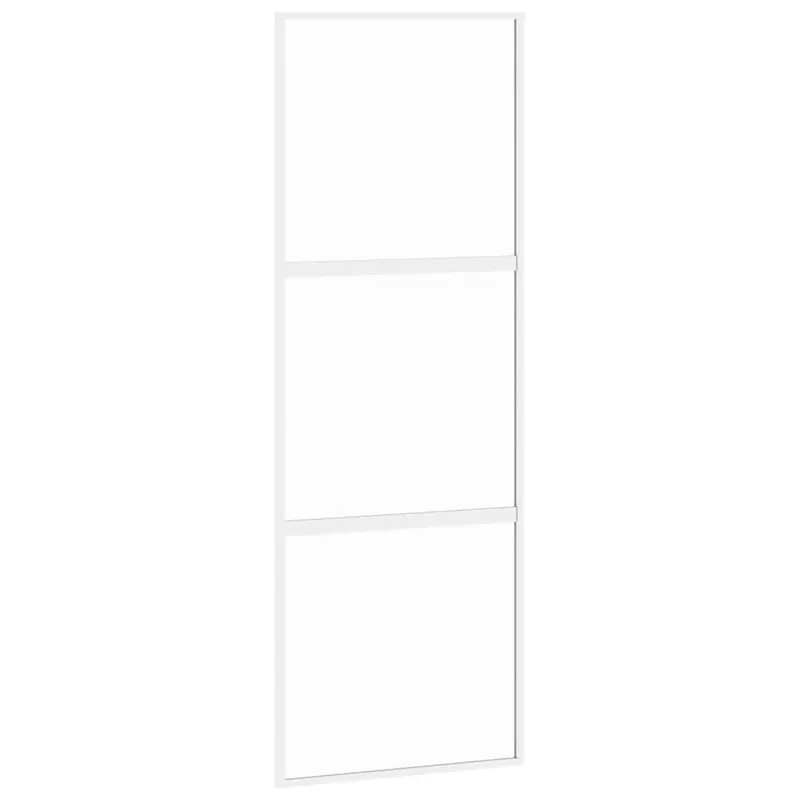 Korting vidaXL Porta Scorrevole Bianca 76x205 cm Vetro Temperato e Alluminio