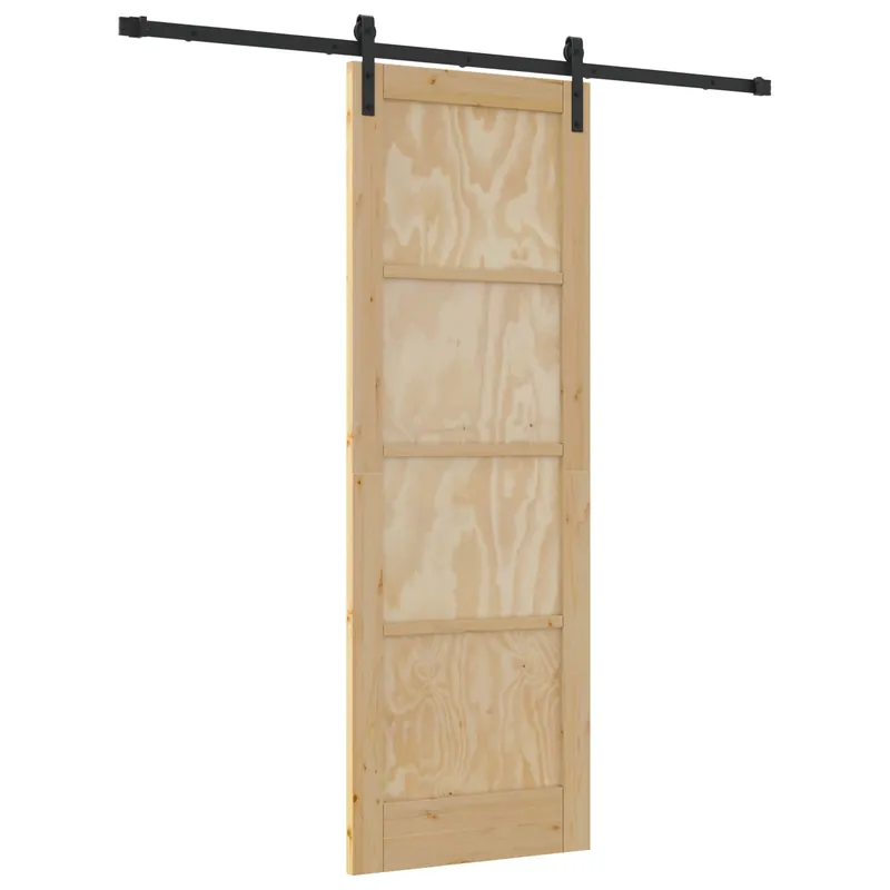 Koopje vidaXL Porta scorrevole Naturale e Nero 73,5 x 211 cm
