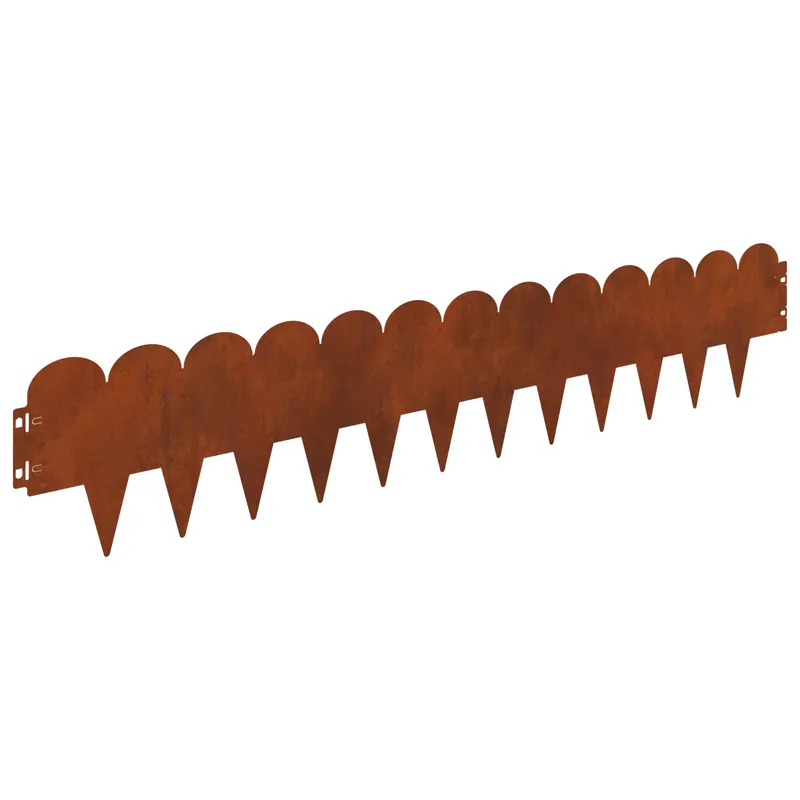 Beste Prijs vidaXL Bordura per Prato 10 pcs 103 x 20 cm Acciaio Ruggine