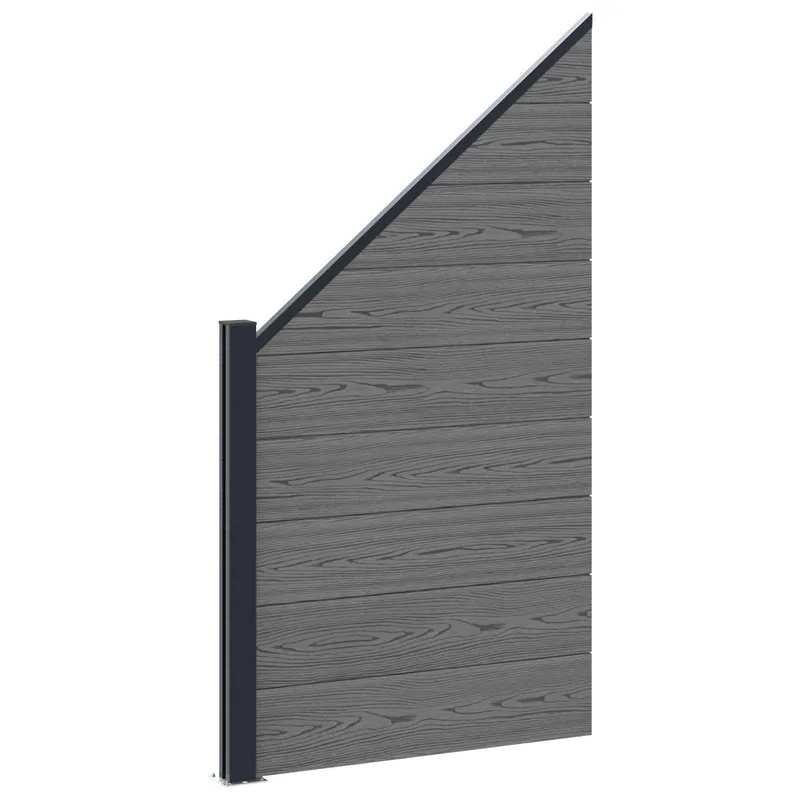 vidaXL Set di Recinzione 95 x 180 cm WPC e Alluminio Grigio Beperkte Voorraad