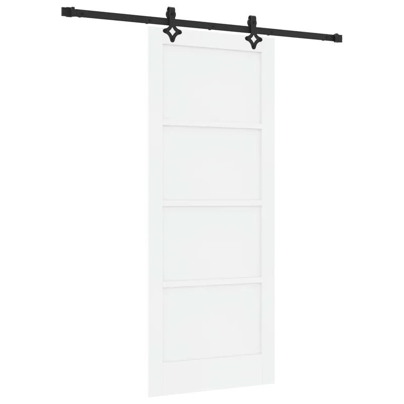 Korting vidaXL Porta scorrevole Bianco e Nero 83 x 202 cm