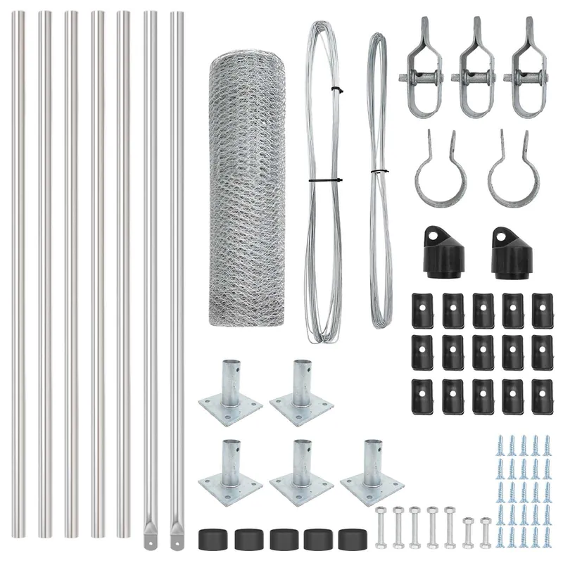 Exclusieve Aanbieding vidaXL Recinzione esagonale con base in cemento 10 x 0,5 m Argento