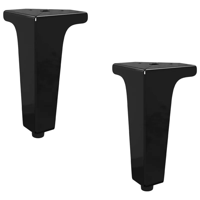 vidaXL Piedini per mobili 2 pcs Nero 54,1 x 54,1 x 100 mm Ferro Lage Prijs