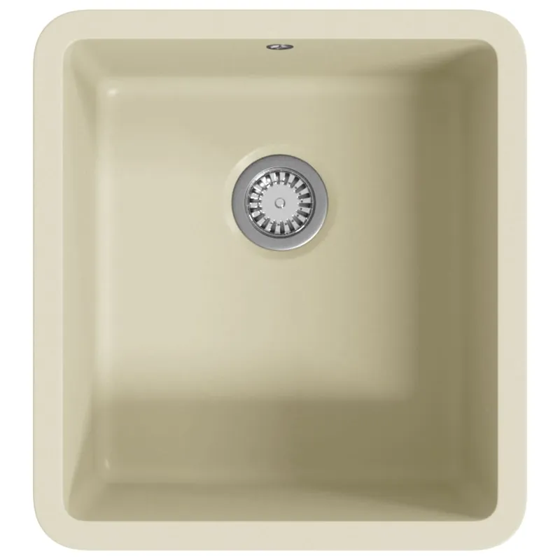 vidaXL Lavello da Cucina in Granito Vasca Singola Beige Nieuw