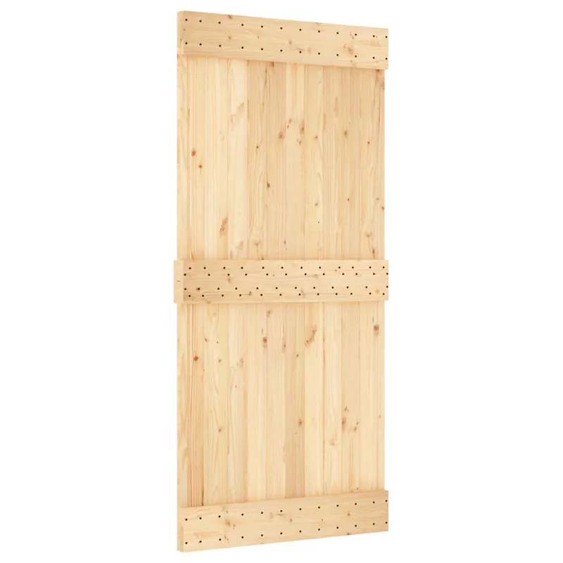 vidaXL Porta scorrevole NARVIK Naturale e Nero 100 x 210 cm (213,5 cm) Beste Prijs