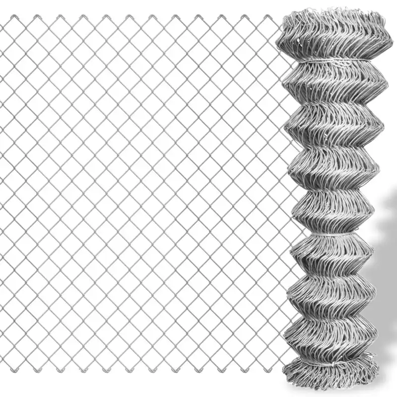 vidaXL Recinzione in Rete in Acciaio Zincato 25x1,25 m Argento Snelle Levering