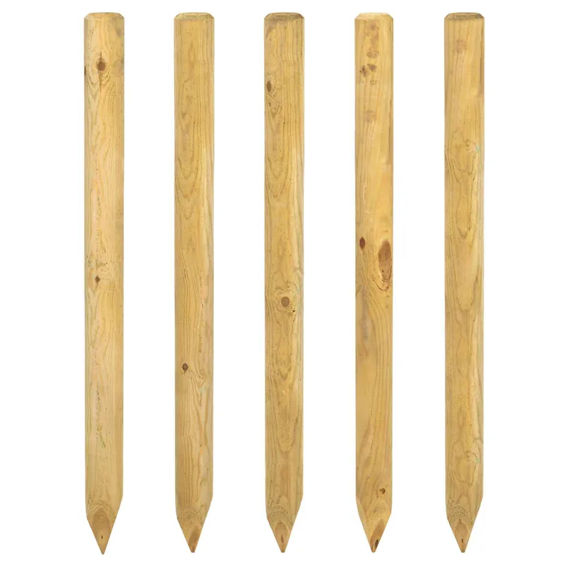 vidaXL Pali per Recinzione 5 pz Verde 120 cm Legno Massello di Pino Fabrieksprijs