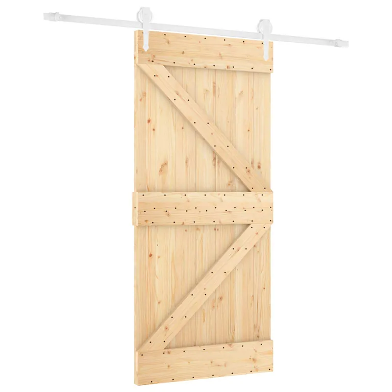 vidaXL Porta scorrevole Naturale e Bianco 90 x 210 cm Hoge Kwaliteit