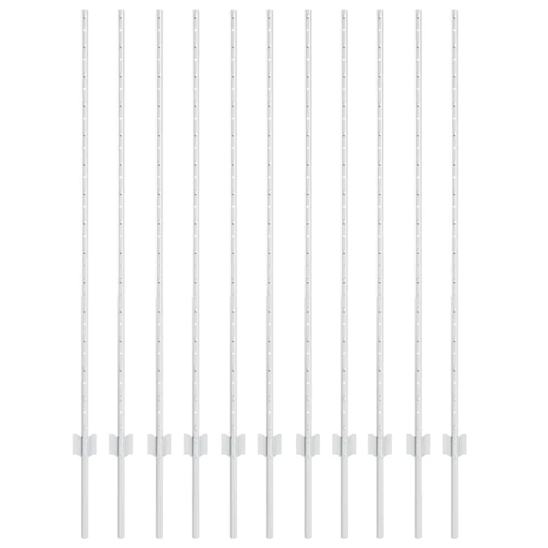 Op = Op vidaXL Palo per recinzione interrato 11 pz Argento 180 cm