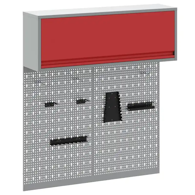 Seizoensaanbieding vidaXL Set di armadi per attrezzi con lo scaffale 3 pcs Rosso