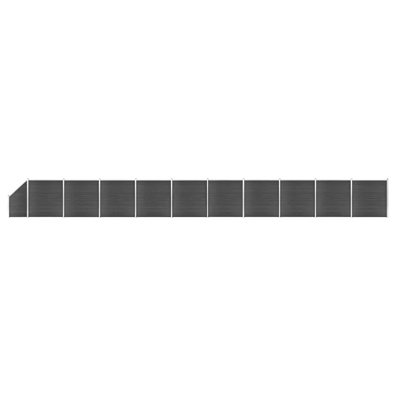 vidaXL Set Pannelli di Recinzione in WPC 1830x(105-186) cm Nero Betaalbaar