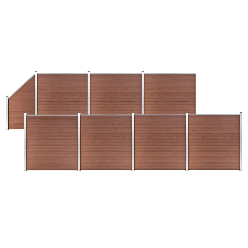 Exclusieve Aanbieding vidaXL Pannelli Recinzione 7 Quadrati 1 Inclinato 1311x186cm Marrone