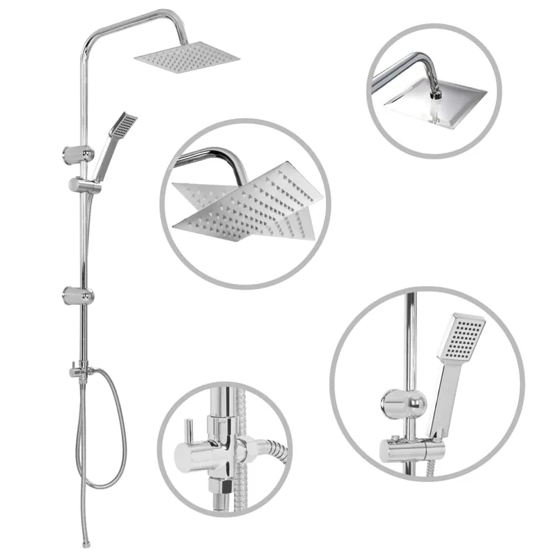 Lage Prijs vidaXL Set per Doccia a Doppio Soffione con Doccetta Acciaio Inox