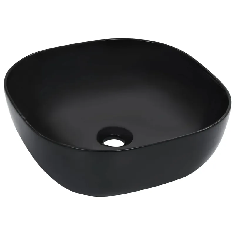 Beperkte Voorraad vidaXL Lavandino 42,5x42,5x14,5 cm in Ceramica Nero