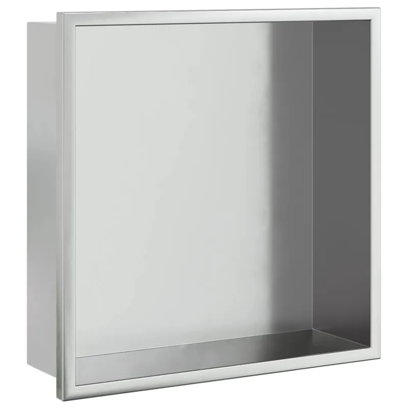vidaXL Nicchia per Doccia Argento Spazzolato 32x32x9cm in Acciaio Inox Rechtstreeks Van De Fabrikant