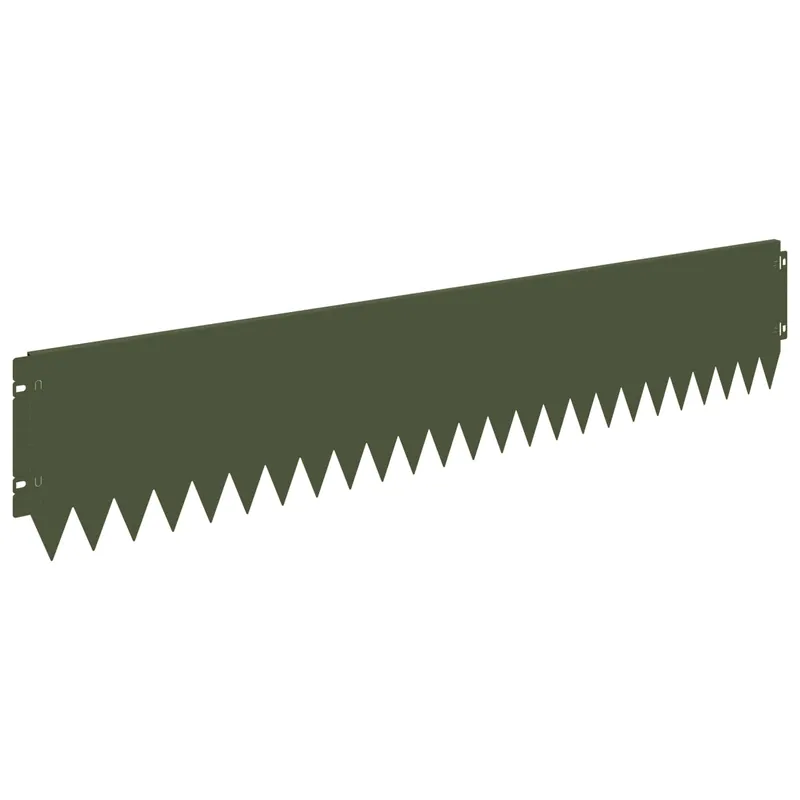 vidaXL Bordura per Prato 10 pcs 103 x 20 cm Acciaio Verde Oliva Lage Prijs