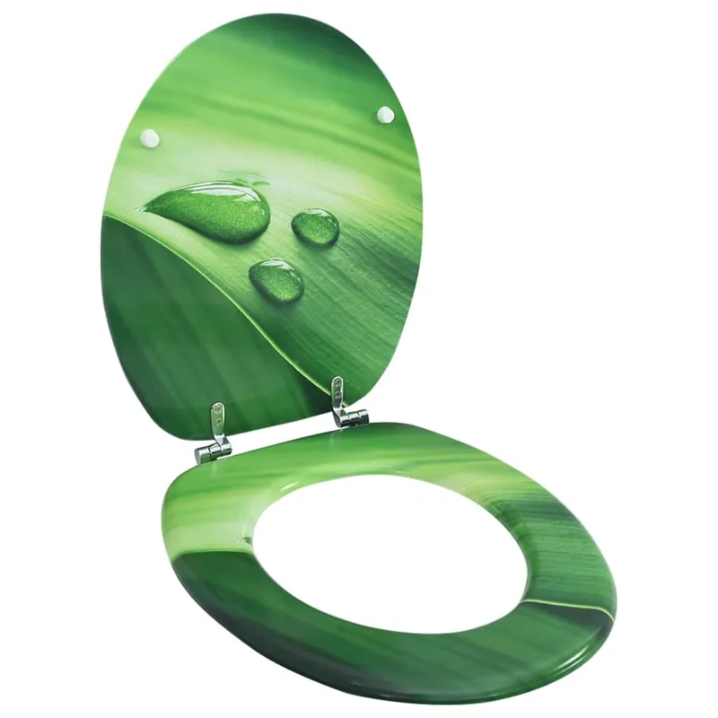 Populair vidaXL Tavoletta WC con Coperchio MDF Verde Design Goccia d‘Acqua