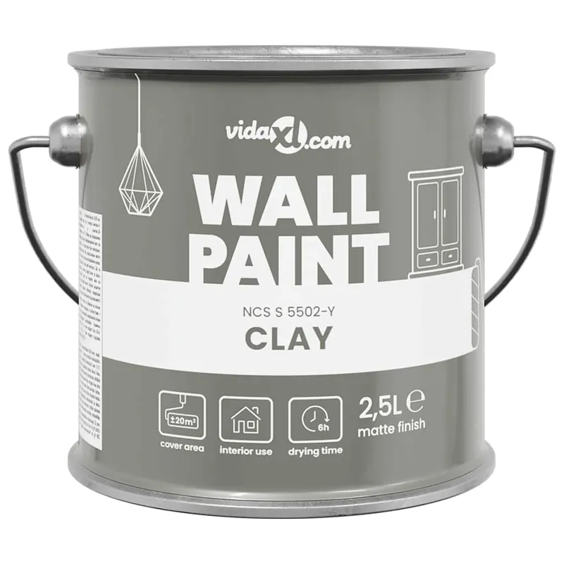 Seizoensaanbieding vidaXL Pittura murale Grigio 2,5 L Stampa da parete