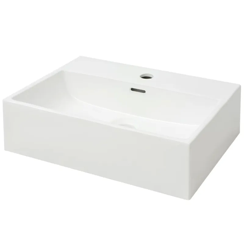 Bestseller vidaXL Lavandino con Foro Rubinetto in Ceramica Bianca 51,5x38,5x15 cm