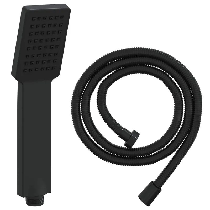 vidaXL Set di doccia con soffione Nero 150 cm Acciaio Inox Populair