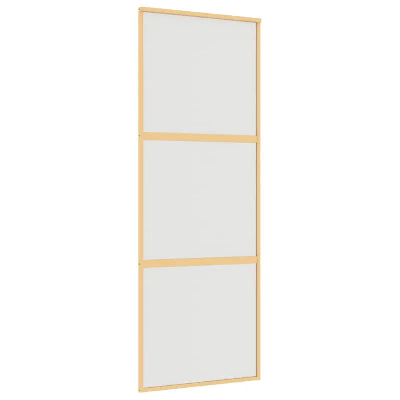vidaXL Porta Scorrevole Dorata 76x205 Vetro Smerigliato ESG Alluminio Finale Uitverkoop