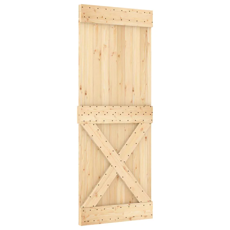 vidaXL Porta scorrevole NARVIK Naturale e Nero 80 x 210 cm (213,5 cm) Aanbieding