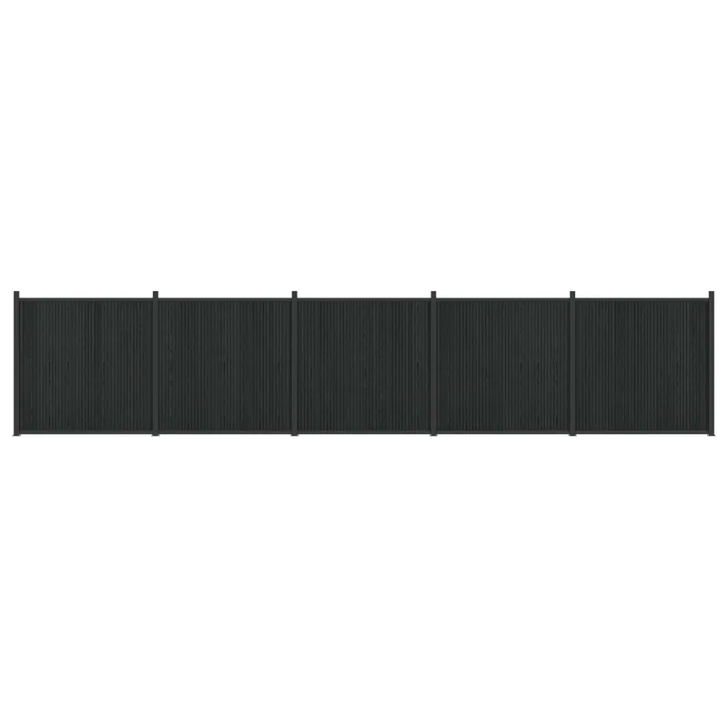 vidaXL Pannello di Recinzione 5 pcs WPC e Alluminio Nero Beperkte Voorraad