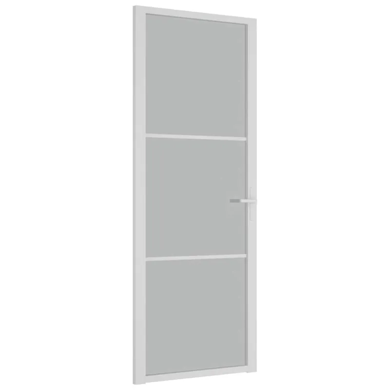 vidaXL Porta Interna 76x201,5 cm Bianco Opaco Vetro e Alluminio Must-Have