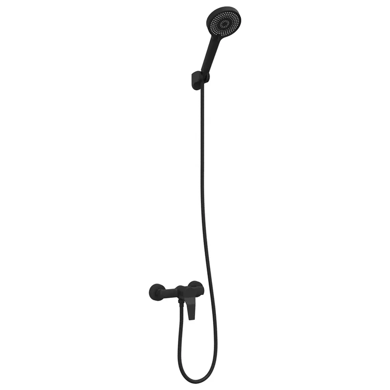 vidaXL Set di doccia con soffione Nero G 1 / 2 pollici Ottone Nu Kopen