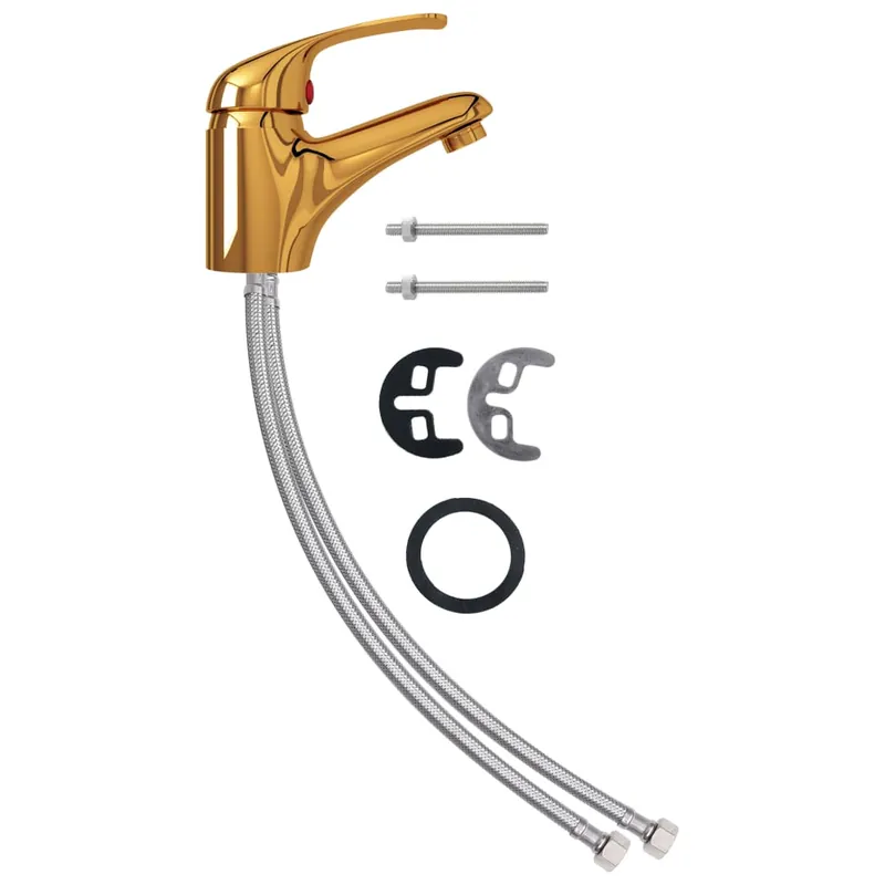 vidaXL Rubinetto Miscelatore Oro 13x10 cm Express Levering