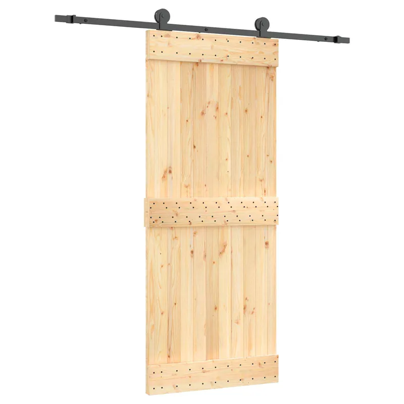 vidaXL Porta scorrevole Naturale e Nero 85 x 210 cm Laatste Versie