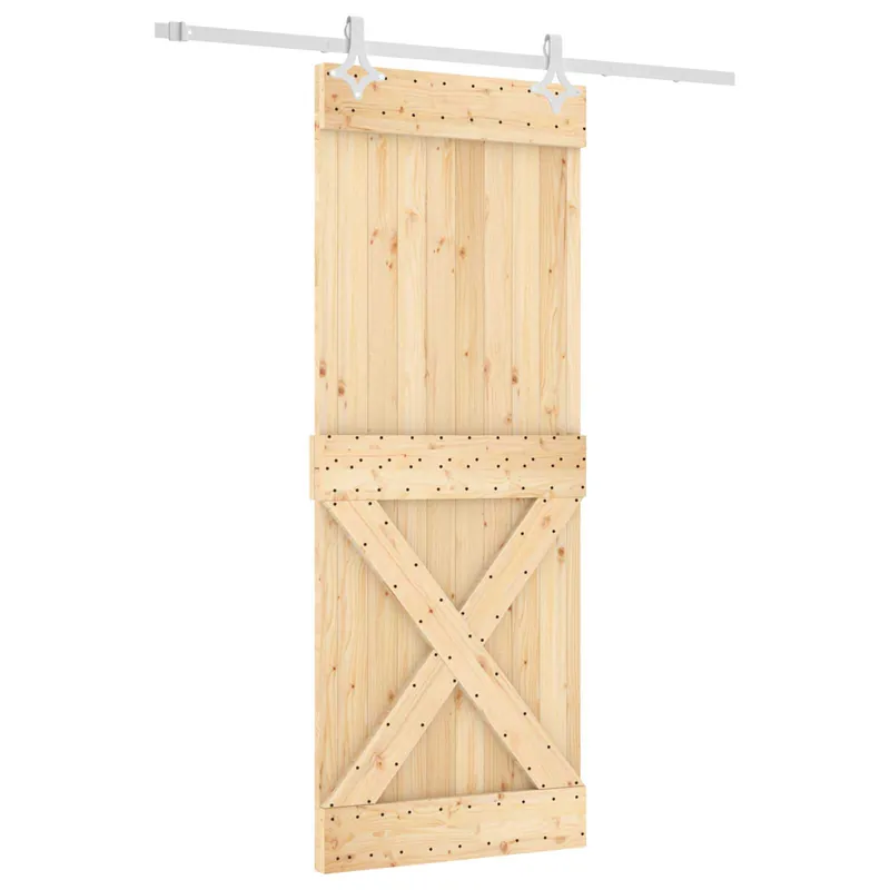 vidaXL Porta scorrevole Naturale e Bianco 80 x 210 cm Speciale Aanbieding