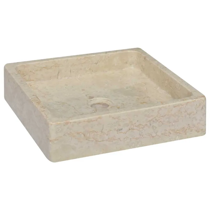 Nu Kopen vidaXL Lavandino Crema 40x40x10 cm in Marmo