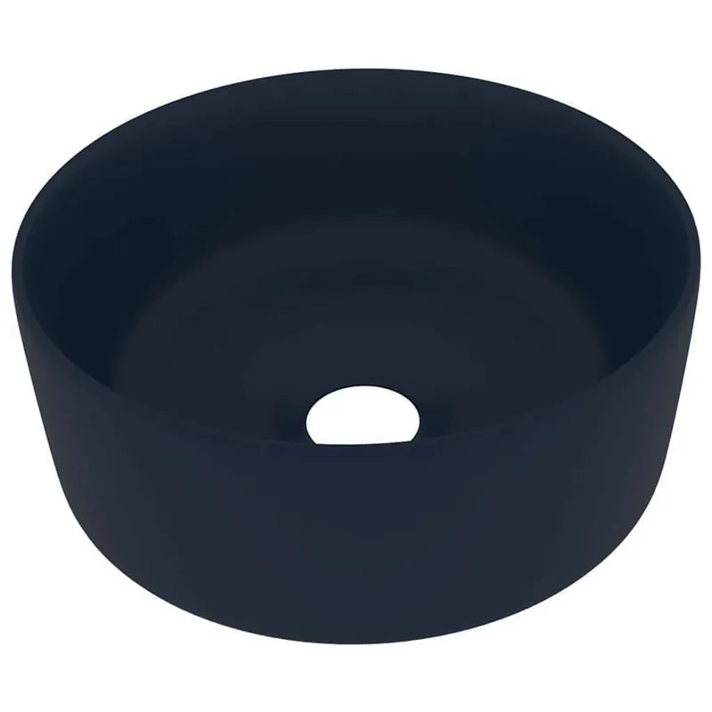 vidaXL Lavandino Lusso Rotondo Blu Scuro Opaco 40x15 cm in Ceramica Korting